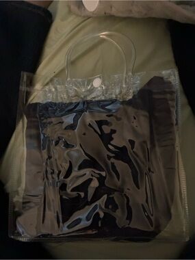 Clear PVC Tote Bag with Snap Closure and Handles-Set of 6